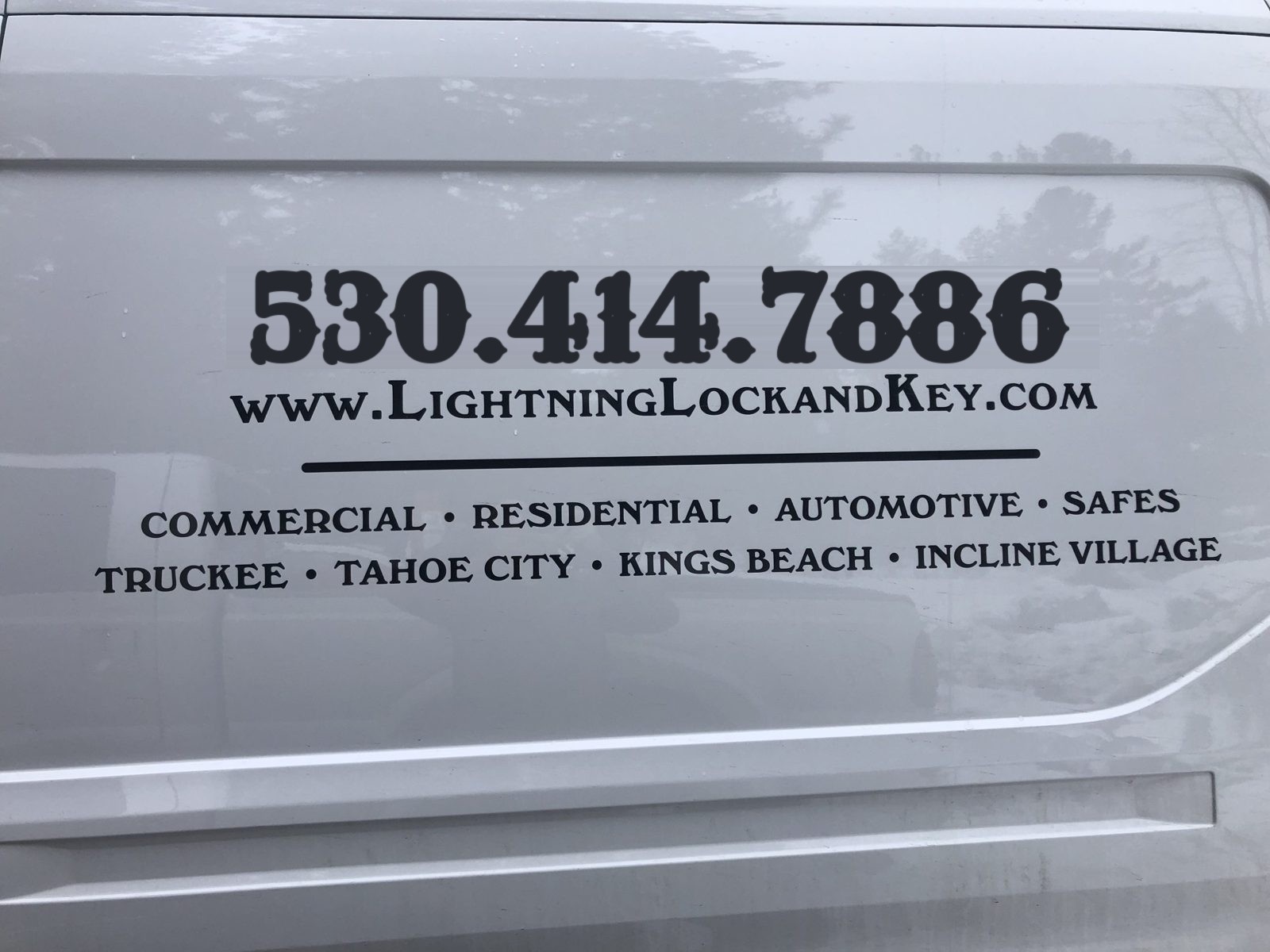 Lightning Lock and Key service van — 530.308.6643 — commercial, residential, automotive, safes
